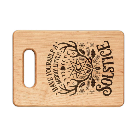 Solstice Mandala Engraved Wooden Cutting Board | Maple or Walnut Kitchen Board - Spinsterly Co