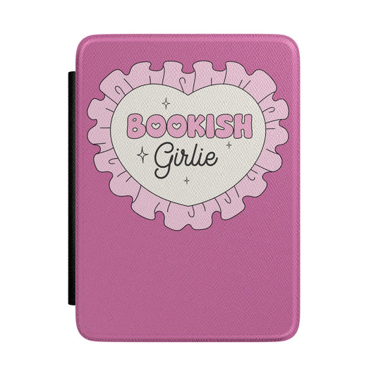 Bookish Girlie Kindle Case | Pink Heart Saffiano Paperwhite Cover - Spinsterly Co