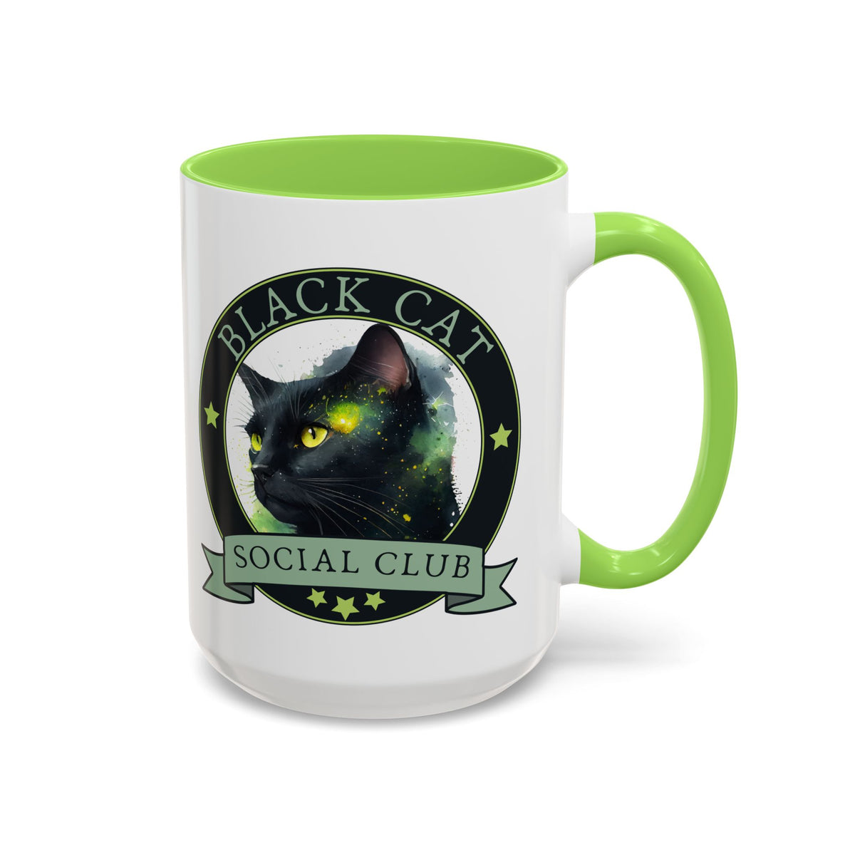 Black Cat Social Club Accent Coffee Mug | Witchy Cat Lover Gift 11oz 15oz - Spinsterly Co