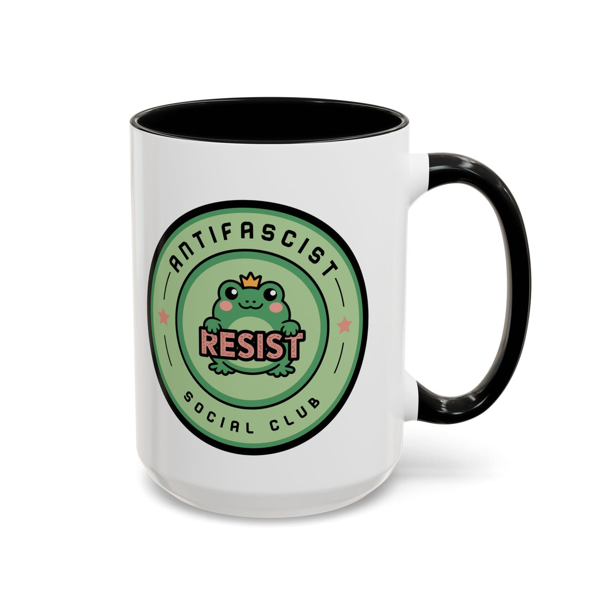 Antifascist Social Club Resist Accent Coffee Mug | Kawaii Frog Political Mug - Spinsterly Co