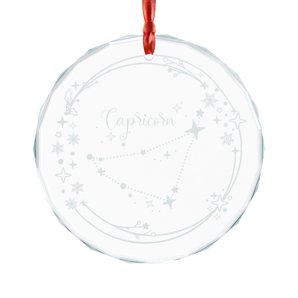 Capricorn Constellation Crystal Glass Ornament | Engraved Zodiac Star Map Gift - Spinsterly Co