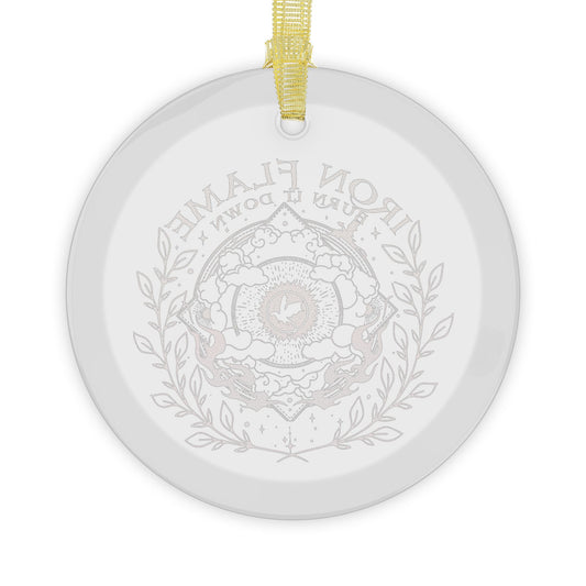 Burn It Down Dragon Flame Glass Ornament | Romantasy Book Lover Holiday Gift - Spinsterly Co