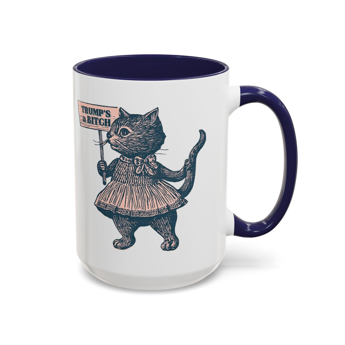 Vintage Protest Cat Accent Coffee Mug | Victorian Cat Political Protest Mug - Spinsterly Co