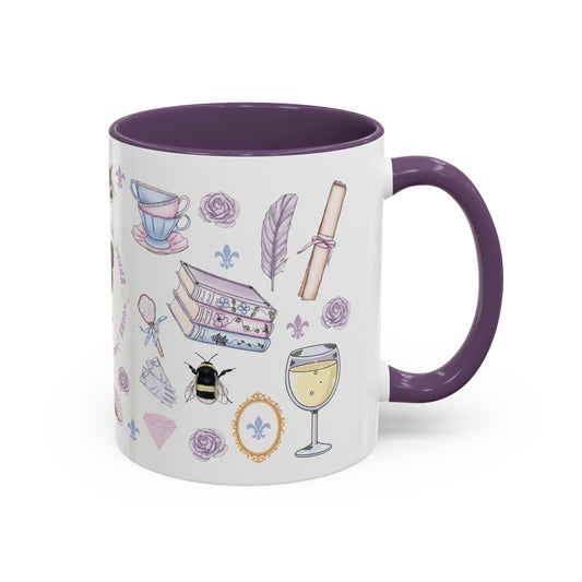 Mentally Dating a Duke Accent Coffee Mug | Regency Romance Purple Floral - Spinsterly Co