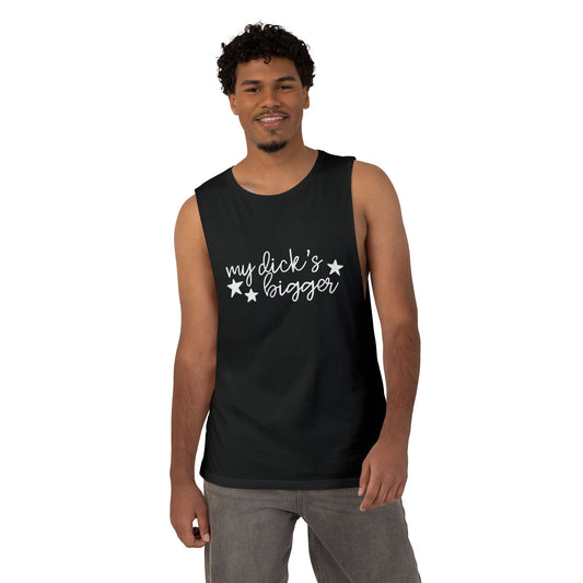 "My Dick's Bigger" Graphic Unisex Muscle Tank Top | Confident Rebel Girl Graphic Tank - Spinsterly Co