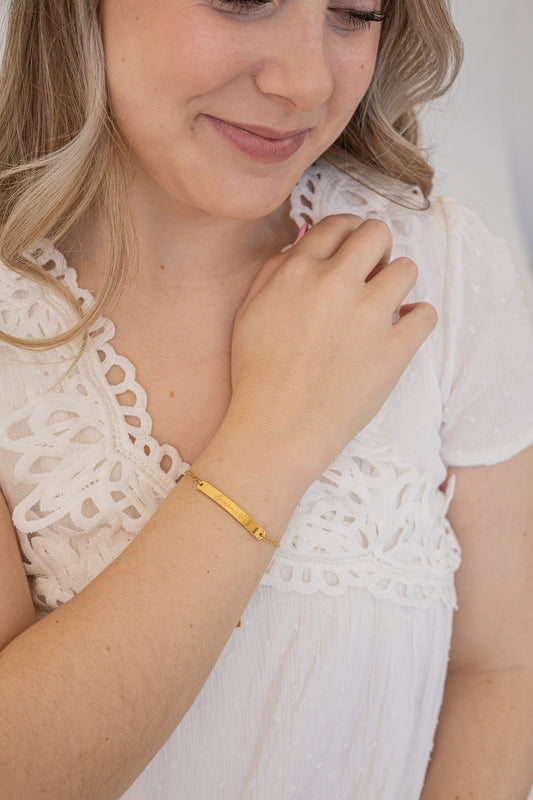Feminist Engraved Bar Bracelet | Empowerment Jewelry Gift for Her - Spinsterly Co