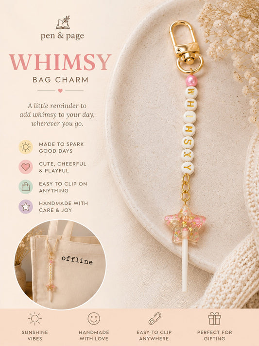 Handmade Whimsy Bag Charm – Pastel Beads & Glitter Star - Spinsterly Co