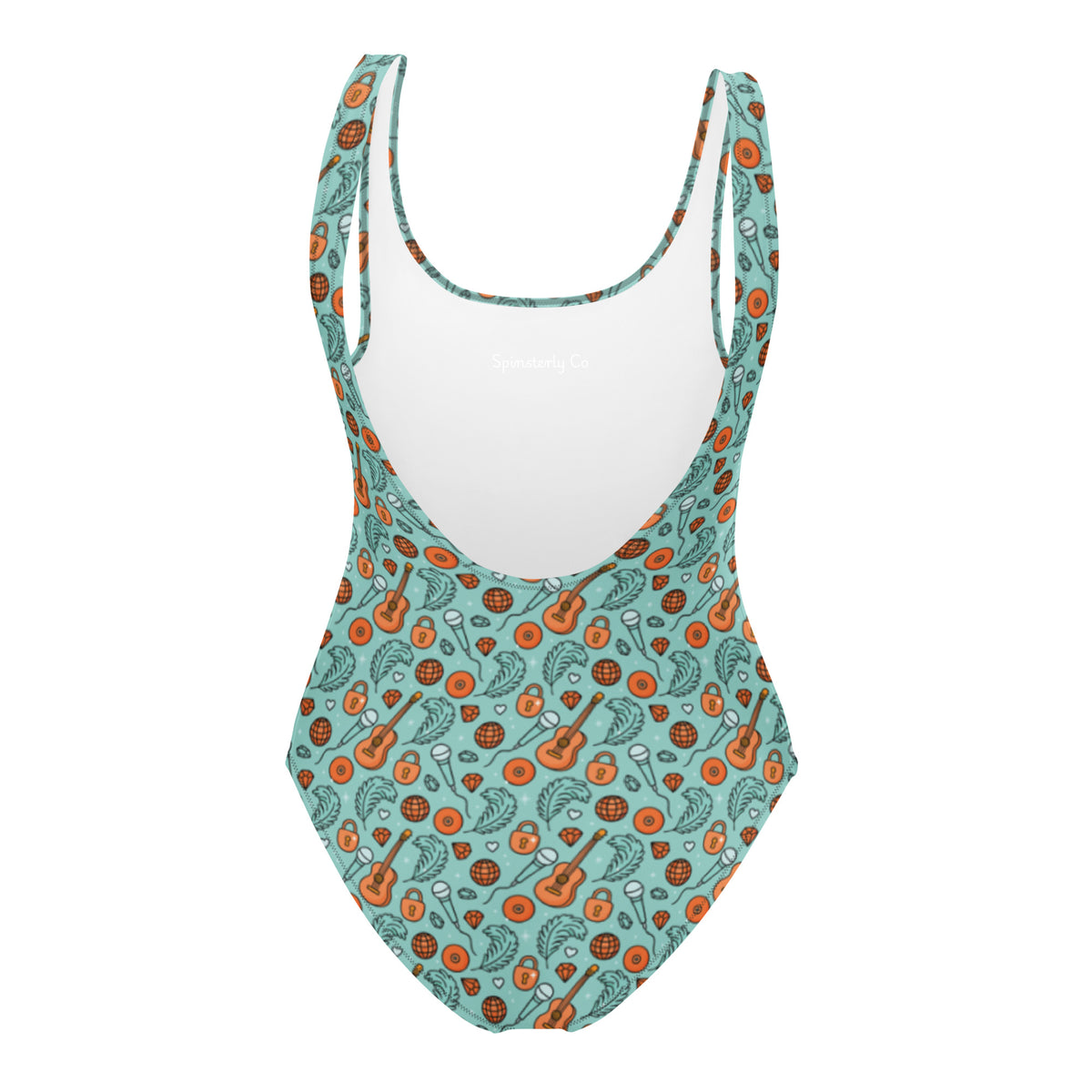 Showgirl Era One-Piece Swimsuit | All-Over Print Recycled Swimwear - Spinsterly Co