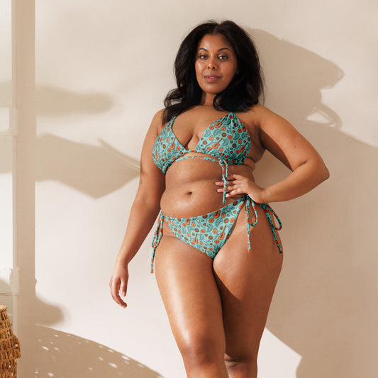 Showgirl Era String Bikini | All-Over Print Recycled Swimwear - Spinsterly Co