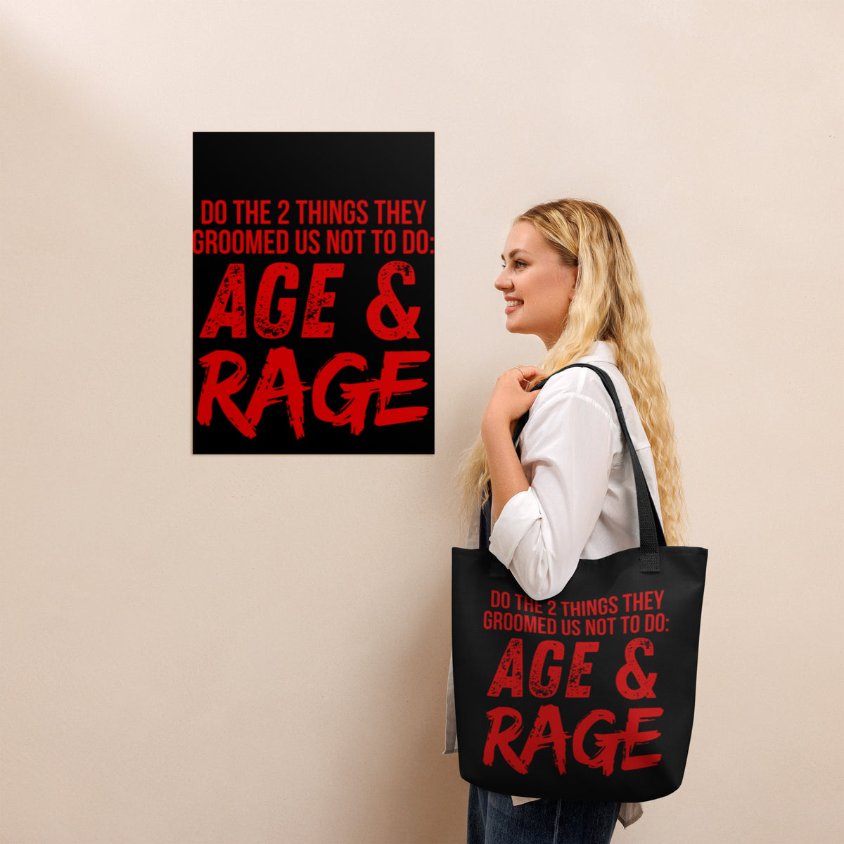 Age & Rage Feminist Tote Bag | Empowerment Statement Tote - Spinsterly Co