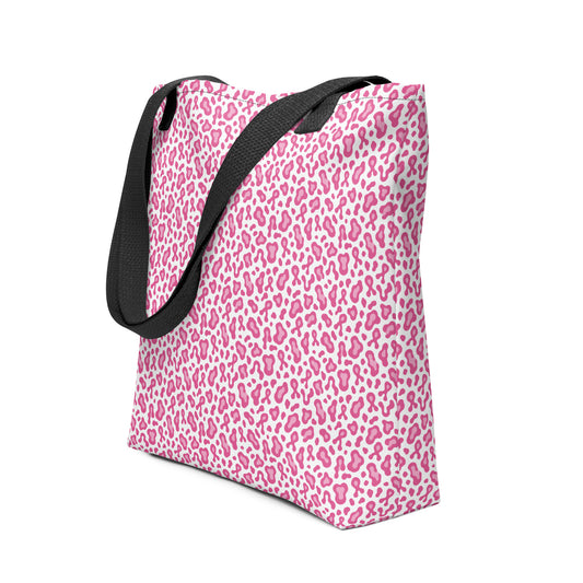 Pink Leopard Print Tote Bag | Breast Cancer Awareness Month - Spinsterly Co