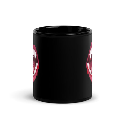 Eat the Rich Vampire Fangs Black Glossy Mug | Funny Activist Anti-Capitalist Gift - Spinsterly Co