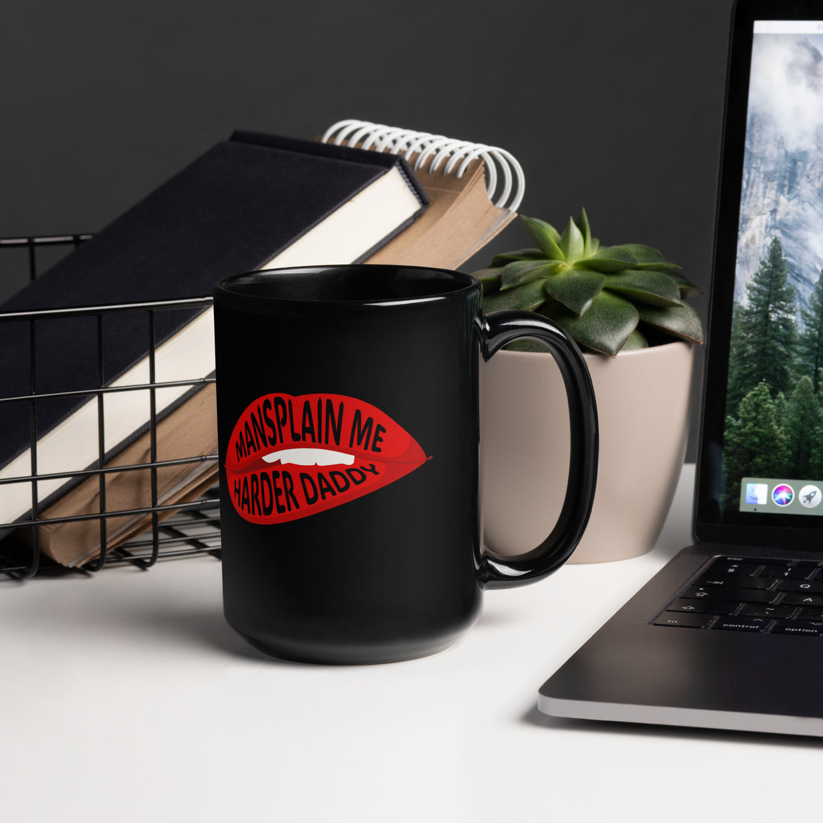 Mansplain Me Harder Daddy — Lip Bite Statement Mug | Sexy and Funny Feminist Gift - Spinsterly Co