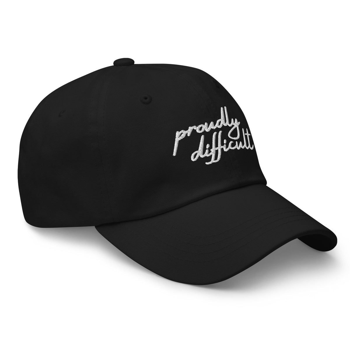 Proudly Difficult Dad Hat | Feminist Embroidered Baseball Cap - Spinsterly Co