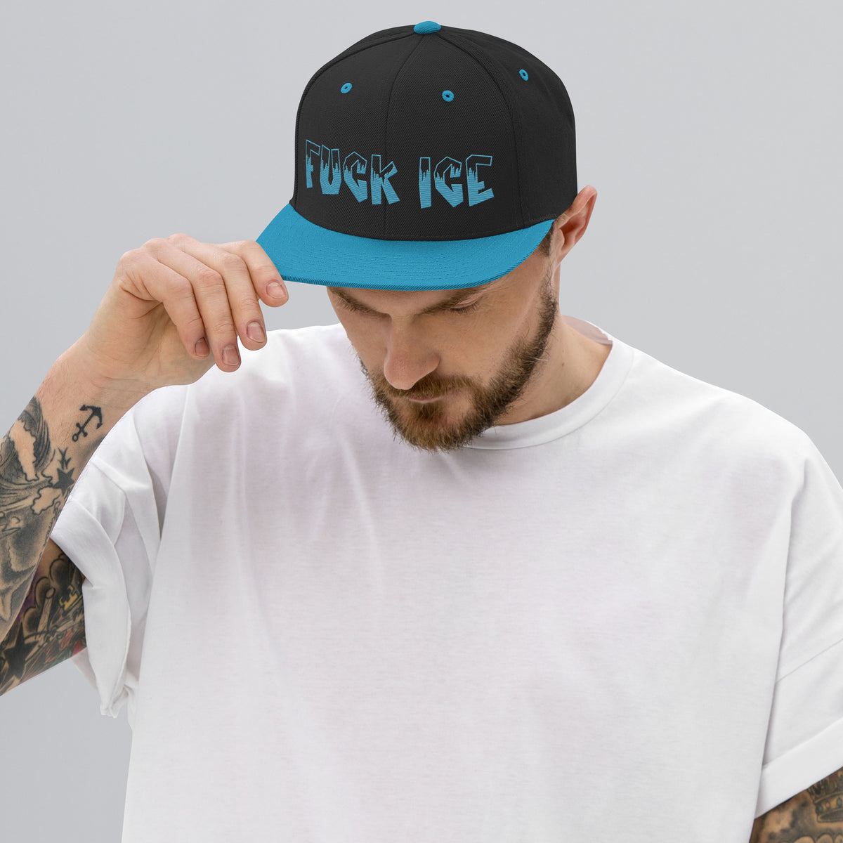 Fuck ICE Embroidered Snapback Hat | Anti-ICE Political Statement Cap - Spinsterly Co