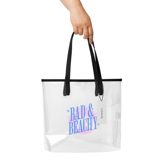 Bad & Beachy Clear Tote Bag | Stadium-Approved Waterproof Beach Bag - Spinsterly Co