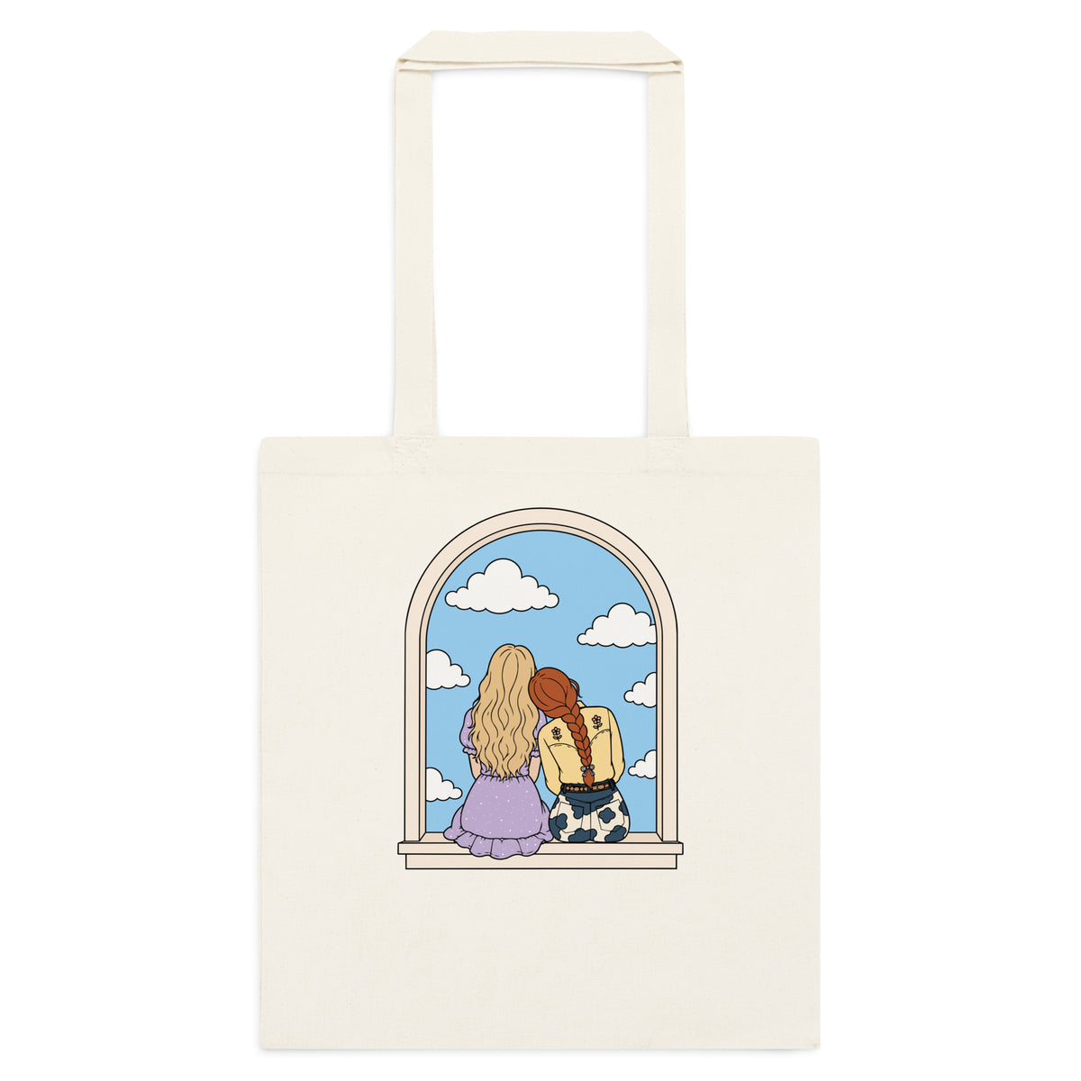 Windowsill Friends Cotton Tote Bag — Whimsical Friendship Illustration - Spinsterly Co