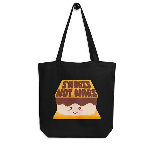 S’mores Not Wars Eco Tote Bag | Funny Kawaii S’more Organic Cotton Bag - Spinsterly Co