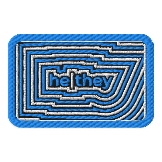He/They Pronoun Embroidered Patch | LGBTQIA+ Identity Accessory - Spinsterly Co