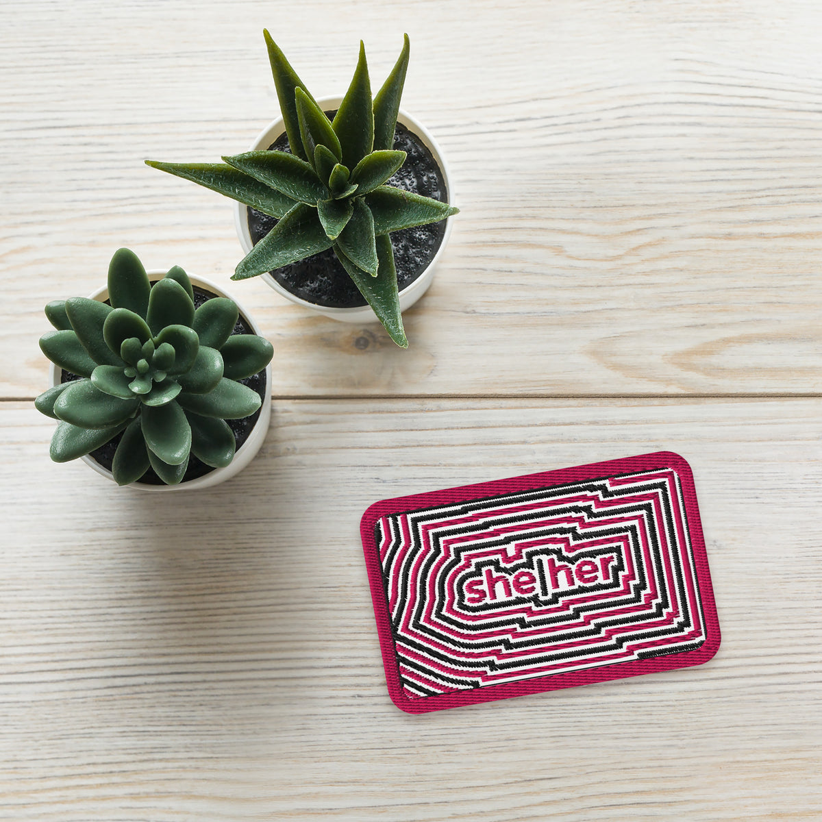 She/Her Pronoun Embroidered Patch | LGBTQIA+ Identity Accessory - Spinsterly Co