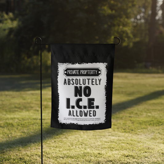No ICE Allowed Know Your Rights Garden Flag | Immigrant Rights Yard Sign - Spinsterly Co