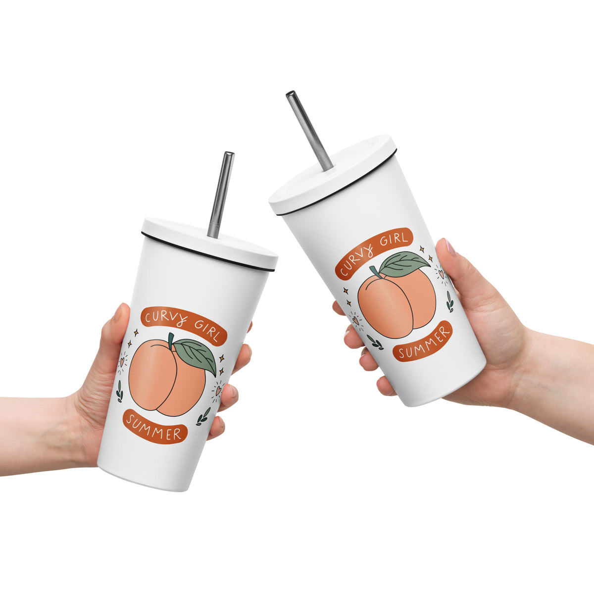 Summer Fun Insulated Tumbler with Straw | 20 oz Stainless Steel Cup - Spinsterly Co