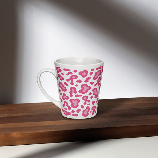 Pink Leopard Print Latte Mug | Breast Cancer Awareness Month - Spinsterly Co