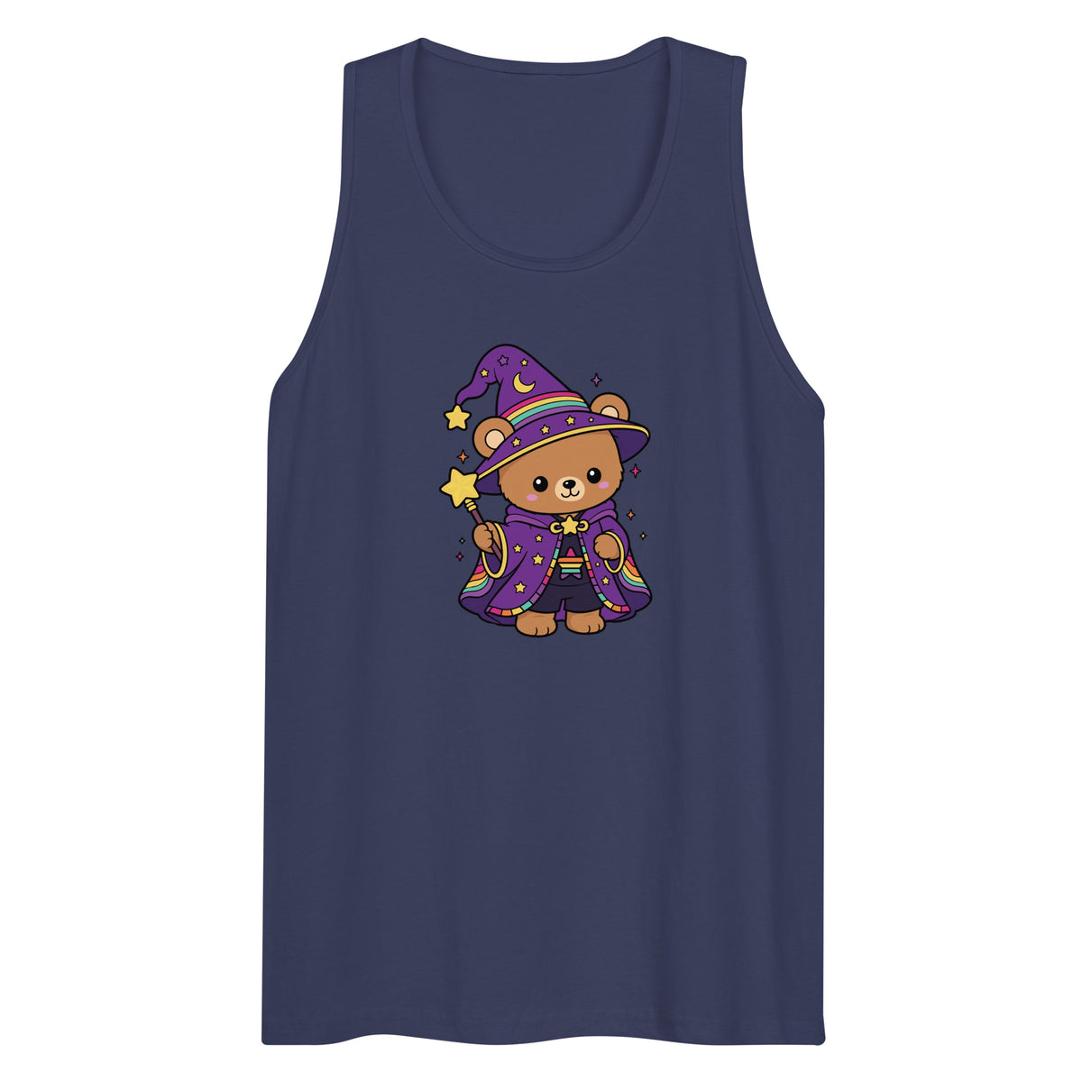 Wizard Bear Pride Tank Top | Kawaii LGBTQ Rainbow Wizard Graphic Tank - Spinsterly Co