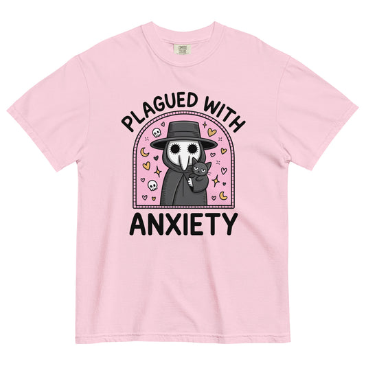 Plagued With Anxiety T-Shirt | Funny Mental Health Graphic Tee - Spinsterly Co