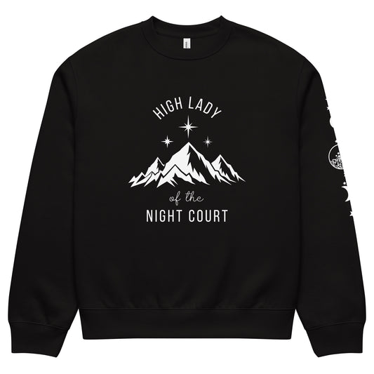 High Lady of the Night Court Oversized Crewneck Sweatshirt | Dark Academia Fantasy Apparel - Spinsterly Co