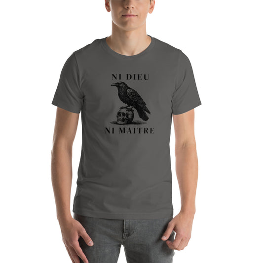 Ni Dieu Ni Maître T-Shirt | No God No Master Raven Skull Graphic Tee - Spinsterly Co
