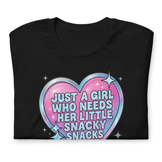 Snacky Snacks T-Shirt — Kawaii Holographic Heart Graphic Tee - Spinsterly Co