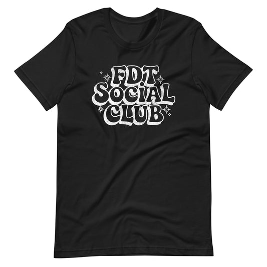 FDT Social Club T-Shirt | Retro Groovy Bubble Letter Political Graphic Tee - Spinsterly Co