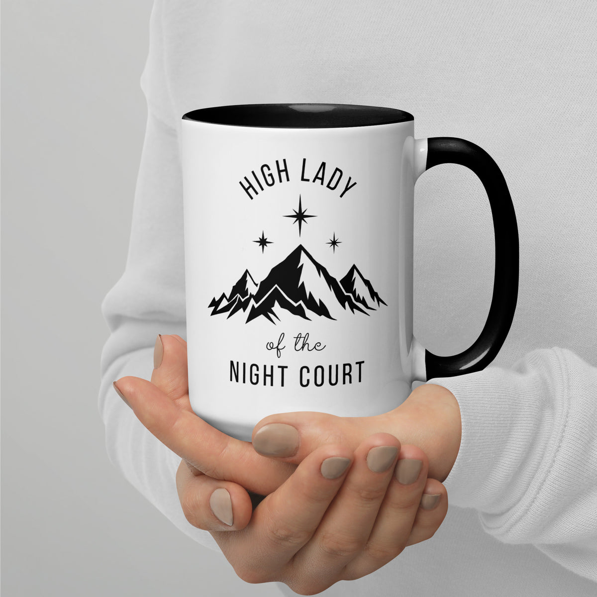 High Lady of the Night Court Mountain Star Accent Coffee Mug | Dark Fantasy Bookish Gift - Spinsterly Co