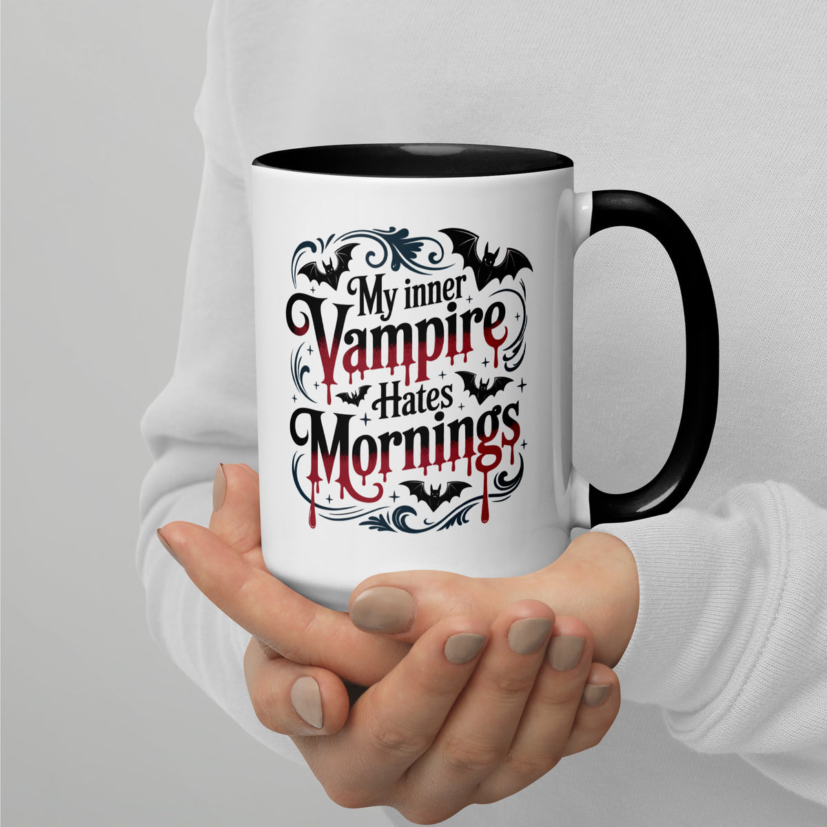My Inner Vampire Hates Mornings Gothic Accent Coffee Mug | Funny Dark Humor Gift - Spinsterly Co
