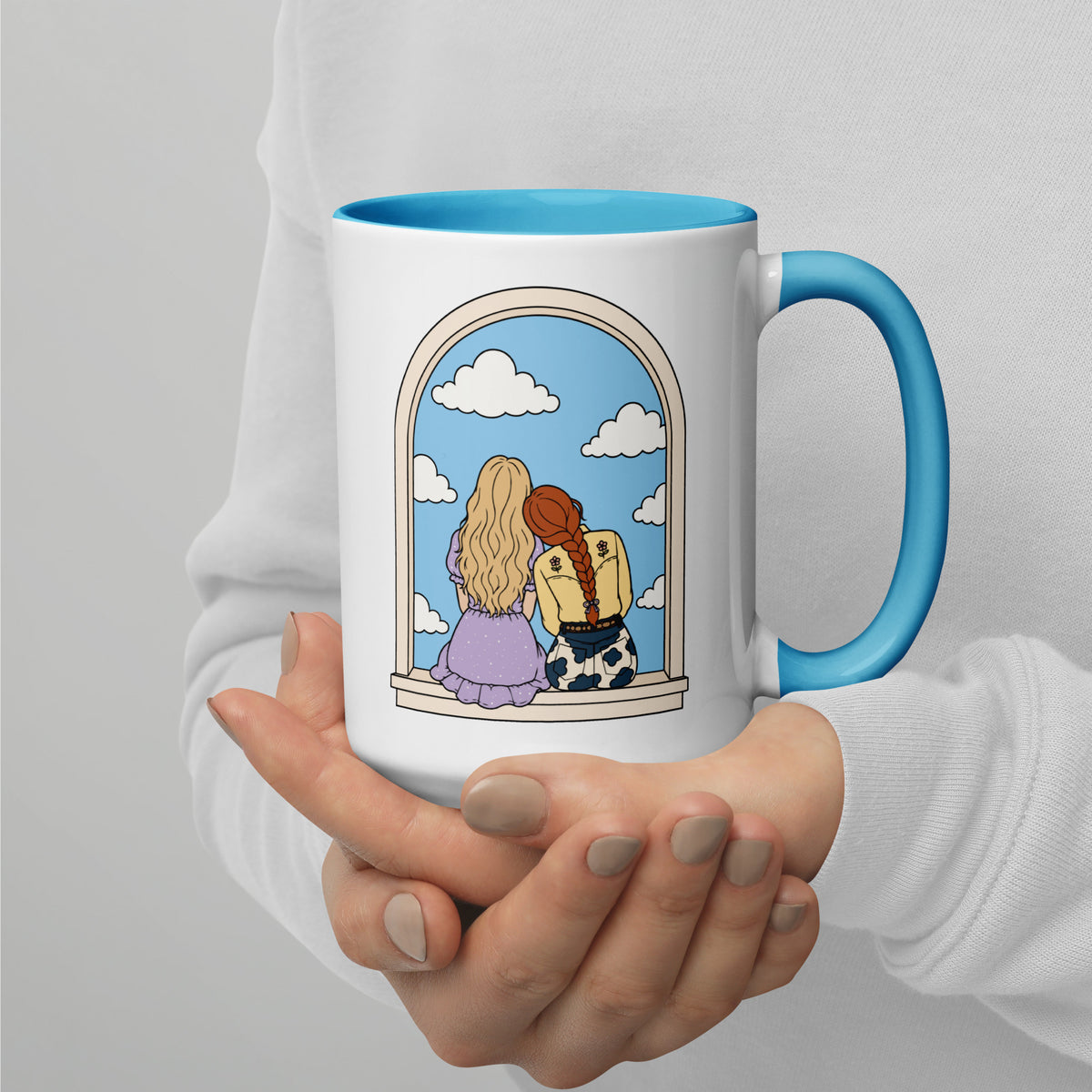 Windowsill Friends Color Inside Ceramic Mug | Whimsical Friendship Gift - Spinsterly Co