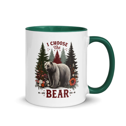 I Choose the Bear Forest Floral Accent Coffee Mug | Funny Feminist Outdoors Gift - Spinsterly Co