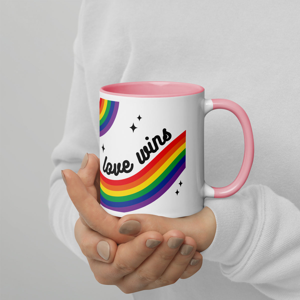 Love is Love Rainbow Pride Accent Coffee Mug | LGBTQIA+ Gift - Spinsterly Co