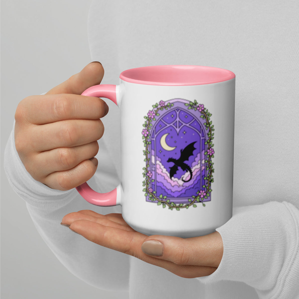 Fantasy Dragon & Moon Mug | Enchanting Ceramic Mug for Readers - Spinsterly Co