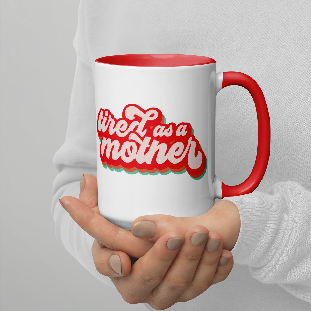 Tired as a Mother Retro Accent Coffee Mug | Funny Mom Gift - Spinsterly Co