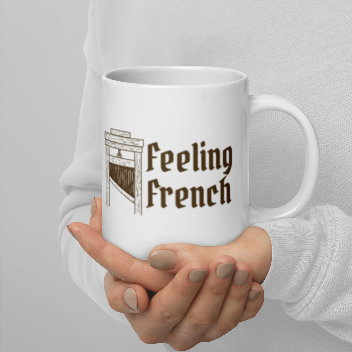 Feeling French Guillotine White Glossy Mug | Funny Dark Political History Gift - Spinsterly Co