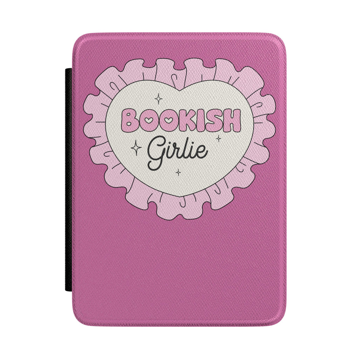Bookish Girlie Kindle Case | Pink Heart Saffiano Paperwhite Cover - Spinsterly Co