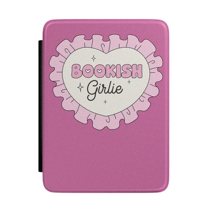 Bookish Girlie Kindle Case | Pink Heart Saffiano Paperwhite Cover - Spinsterly Co