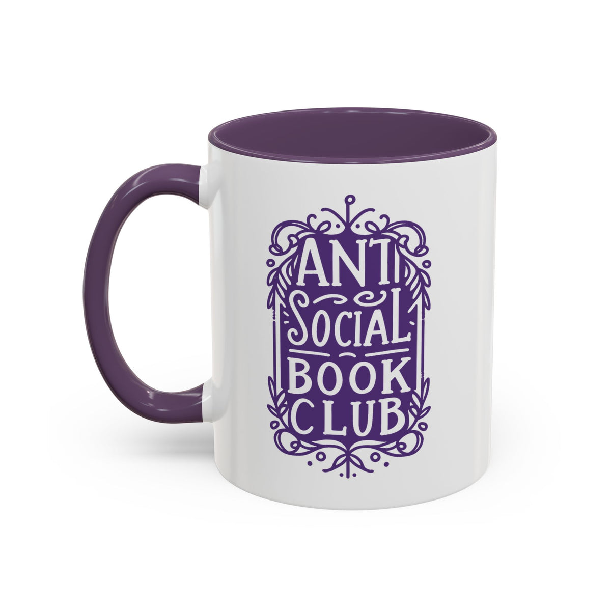 Anti Social Book Club Ornate Victorian Accent Coffee Mug | Introvert Reader Gift - Spinsterly Co