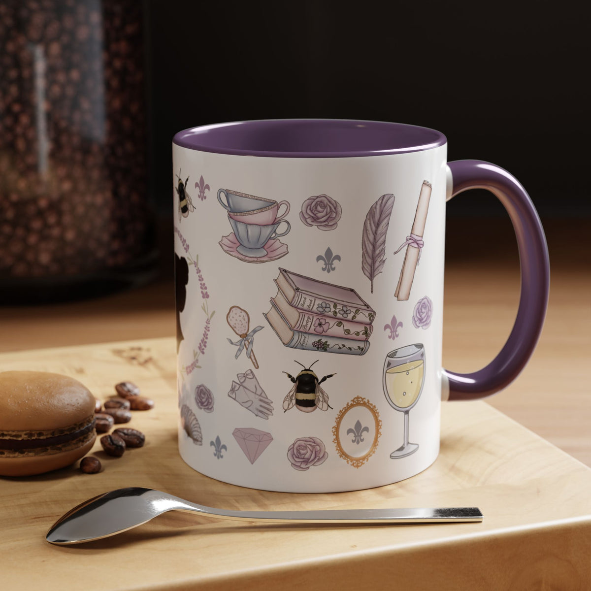 Mentally Dating a Duke Accent Coffee Mug | Regency Romance Purple Floral - Spinsterly Co