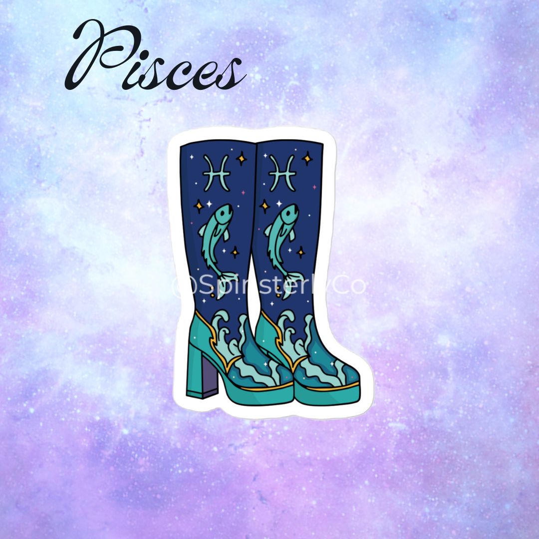 Zodiac Stickers All 12 Signs | Die-Cut Satin Boot Sticker Set - Spinsterly Co