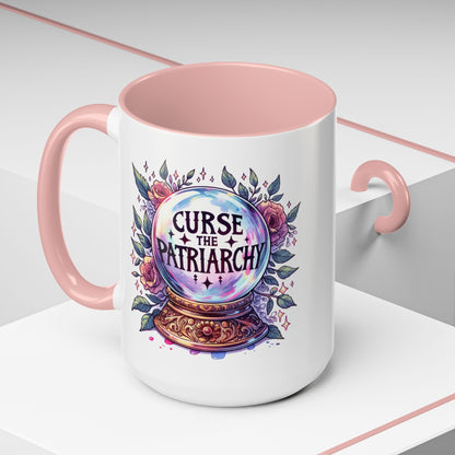 Curse the Patriarchy Floral Crystal Ball Accent Coffee Mug | Witchy Feminist Gift - Spinsterly Co