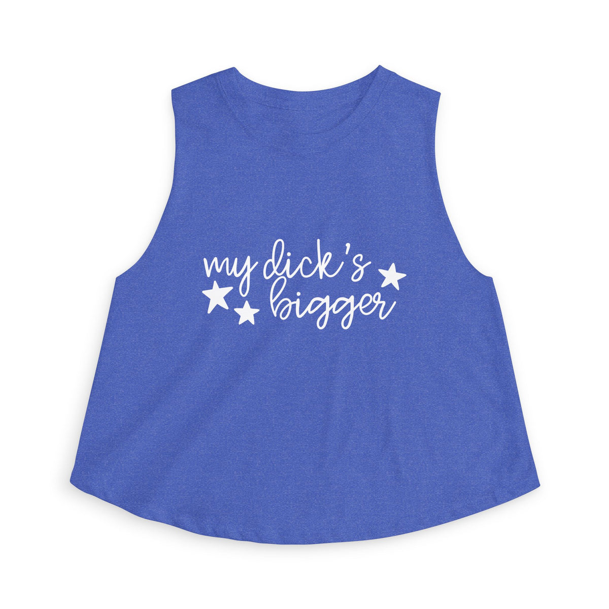 My D!ck's Bigger Crop Top | Funny Feminist Women's Cropped Tank - Spinsterly Co