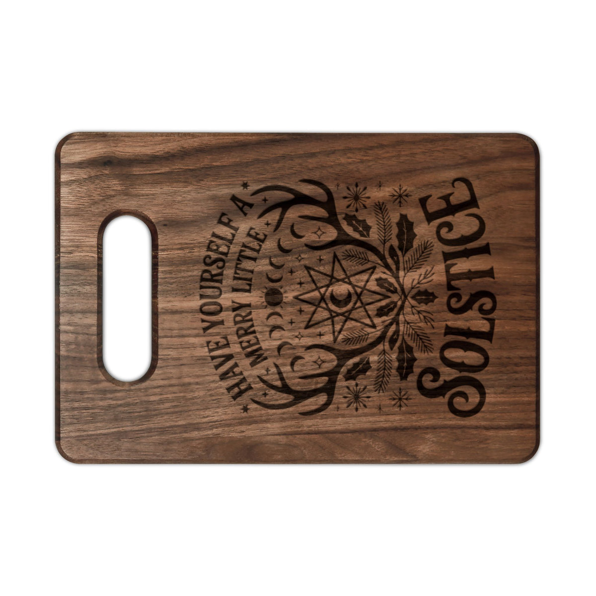 Solstice Mandala Engraved Wooden Cutting Board | Maple or Walnut Kitchen Board - Spinsterly Co
