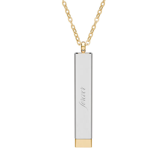 Hidden Message Sliding Bar Necklace | Engravable Secret Message Pendant - Spinsterly Co